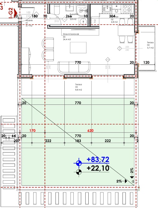 Jednosoban Apartman Na Prodaju Sa Terasom #I-G2 23