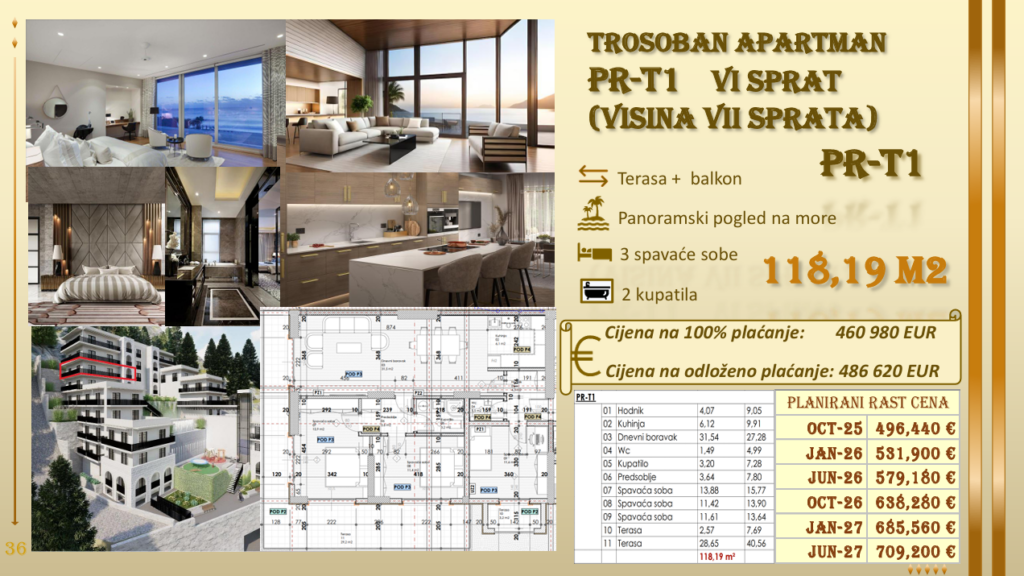 Trosoban Apartman Sa Panoramskim Pogledom Na More #PR-T1 43