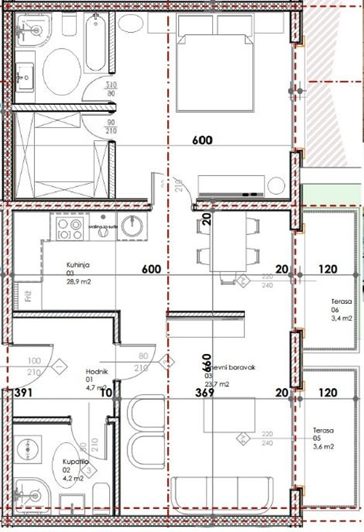 Montenegrina Residence - Apartman sa jednom spavaćom sobom - Terasa sa pogledom na more - #SU3-G1 11