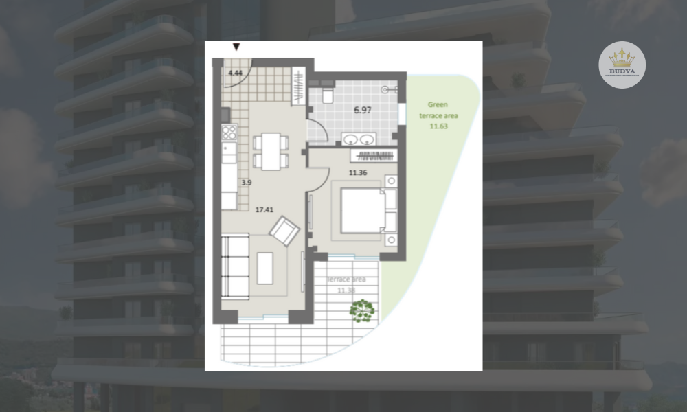 Bellemond Residence Montenegro - Jednosoban stan D166-103