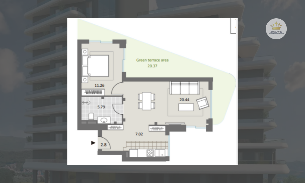 Bellemond Residence Montenegro - Jednosoban stan D166-202
