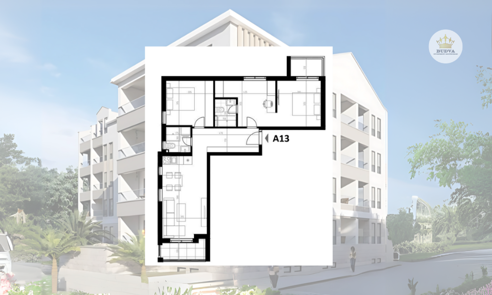 Potkosljun Budva - Dvosoban stan #A13