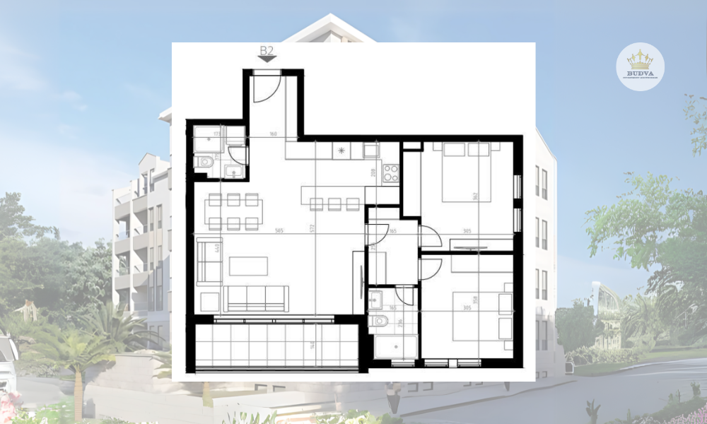 Potkosljun Budva - Dvosoban stan #B2