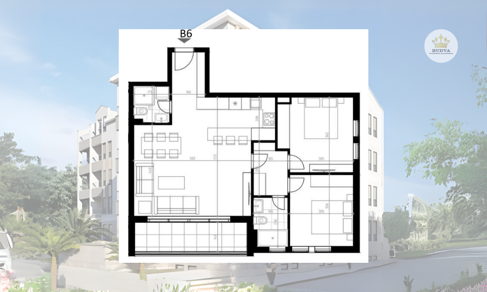 Potkosljun Budva - Dvosoban stan #B6