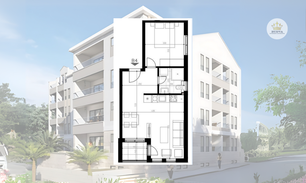 Potkosljun Budva - Jednosoban stan #B4