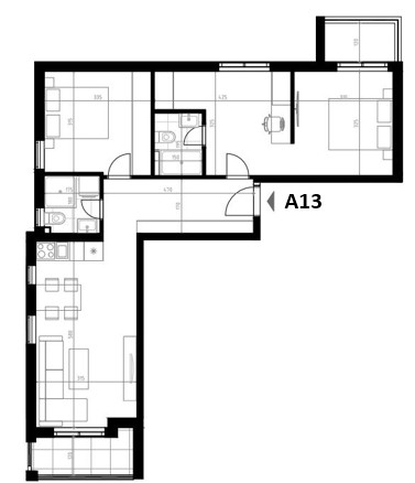 Podkošljun Residence - Apartman sa dve spavaće sobe - Pogled na more - #A13 15