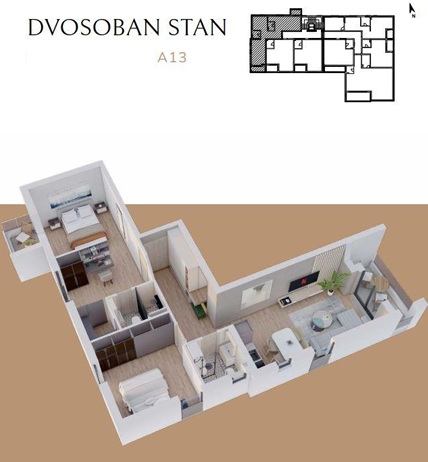 Podkošljun Residence - Apartman sa dve spavaće sobe - Pogled na more - #A13 11