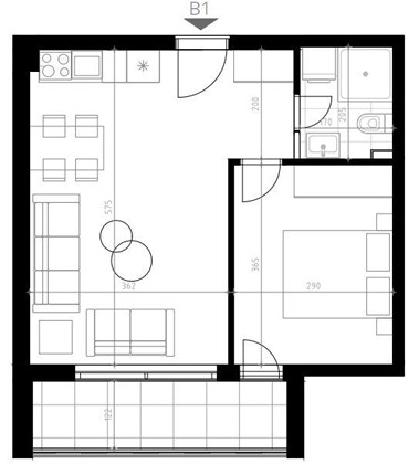 Podkošljun Residence - Apartman sa jednom spavaćom sobom - #B1 7
