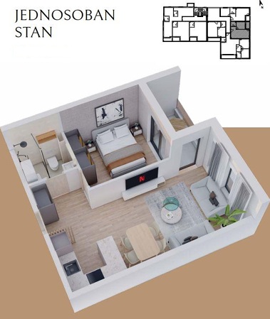 Podkošljun Residence - Apartman sa jednom spavaćom sobom - #B1 3