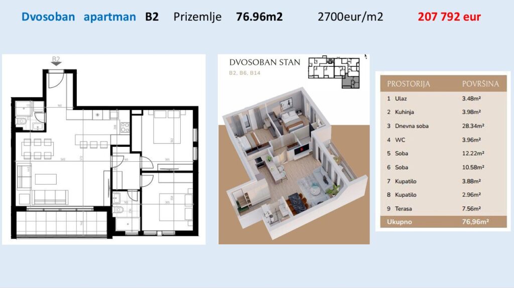 Podkošljun Residence - Apartman sa dve spavaće sobe - #B2 10 Podkošljun Residence - Apartman sa dve spavaće sobe - #B2 9
