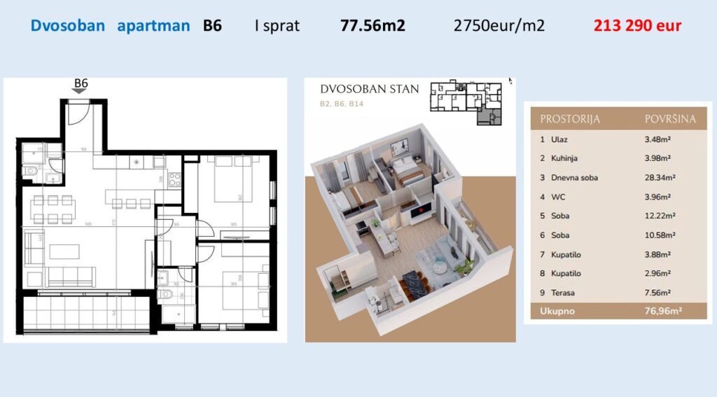 Podkošljun Residence - Apartman sa dve spavaće sobe - #B6 8 Podkošljun Residence - Apartman sa dve spavaće sobe - #B6 7