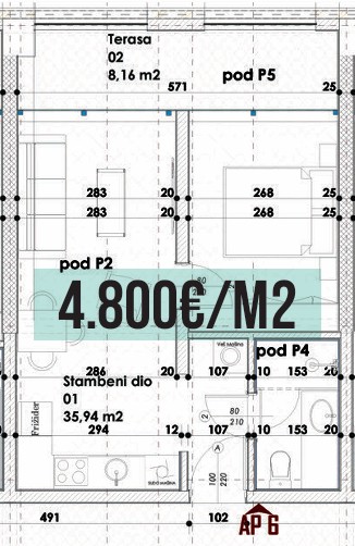 Budva - Stanovi na prodaju - Jednosoban stan - 44.10m2 - 1. sprat - #AP6 1