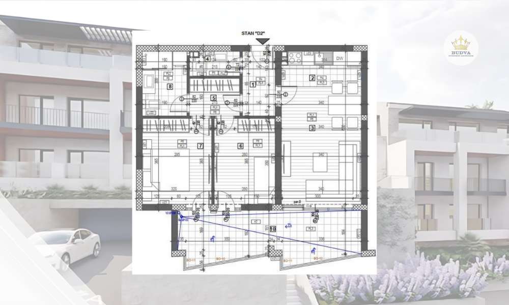 Apartments Kotor Residence - novo VIP Resort - Dvosoban stan #BD2 & #CD2