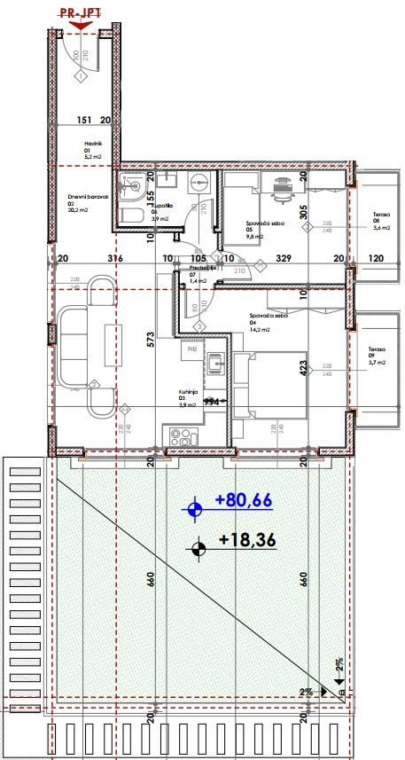 Montenegrina Residence - Apartman sa dve spavaće sobe - Velika zelena terasa sa privatnim bazenom - #PR-JP1 8 Montenegrina Residence - Apartman sa dve spavaće sobe - Velika zelena terasa sa privatnim bazenom - #PR-JP1 7
