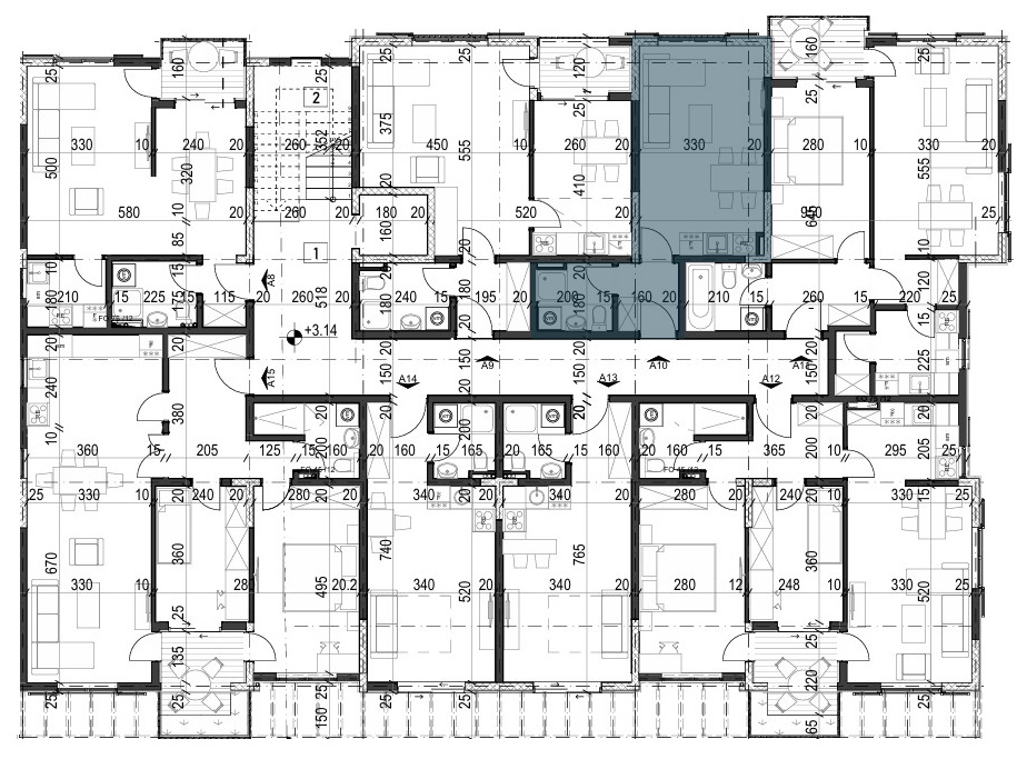 Palazzo Jaz - Studio Apartman Površine 25,50m²- #A10 43