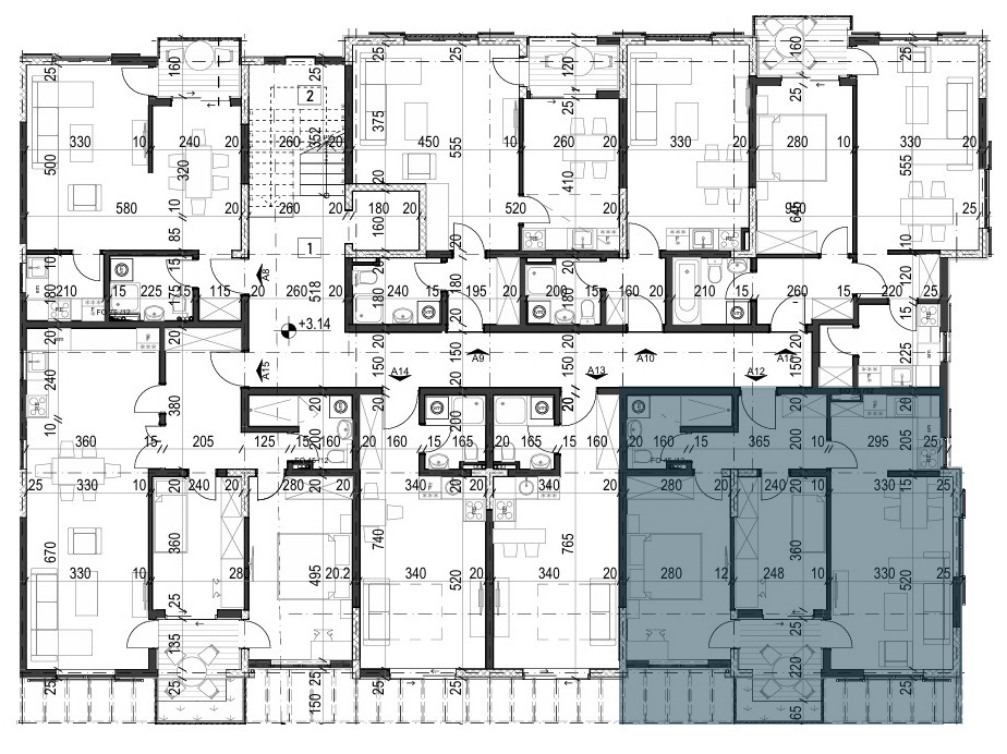 Palazzo Jaz - Dvosoban Apartman Površine 60,69m²- #A12 43