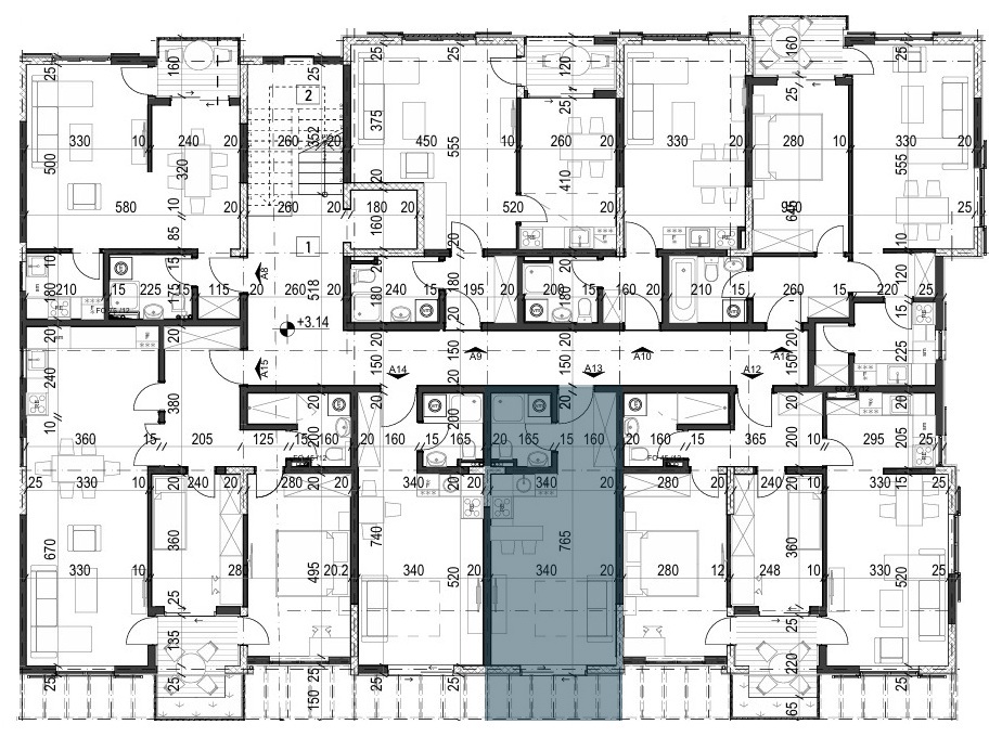 Palazzo Jaz - Studio Apartman Površine 25,50m²- #A13 43