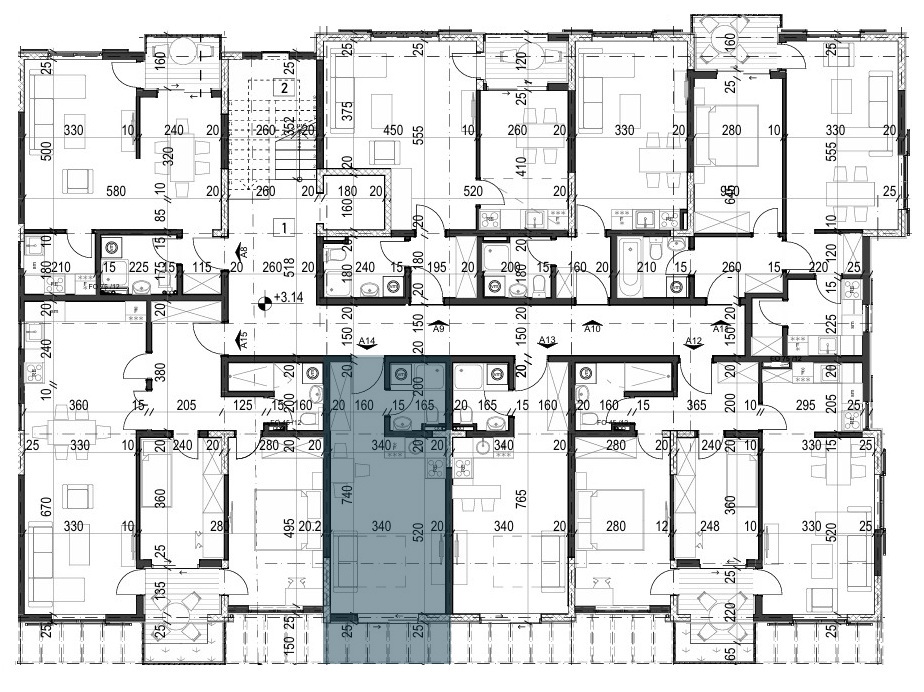 Palazzo Jaz - Studio Apartman Površine 25,50m²- #A14 43