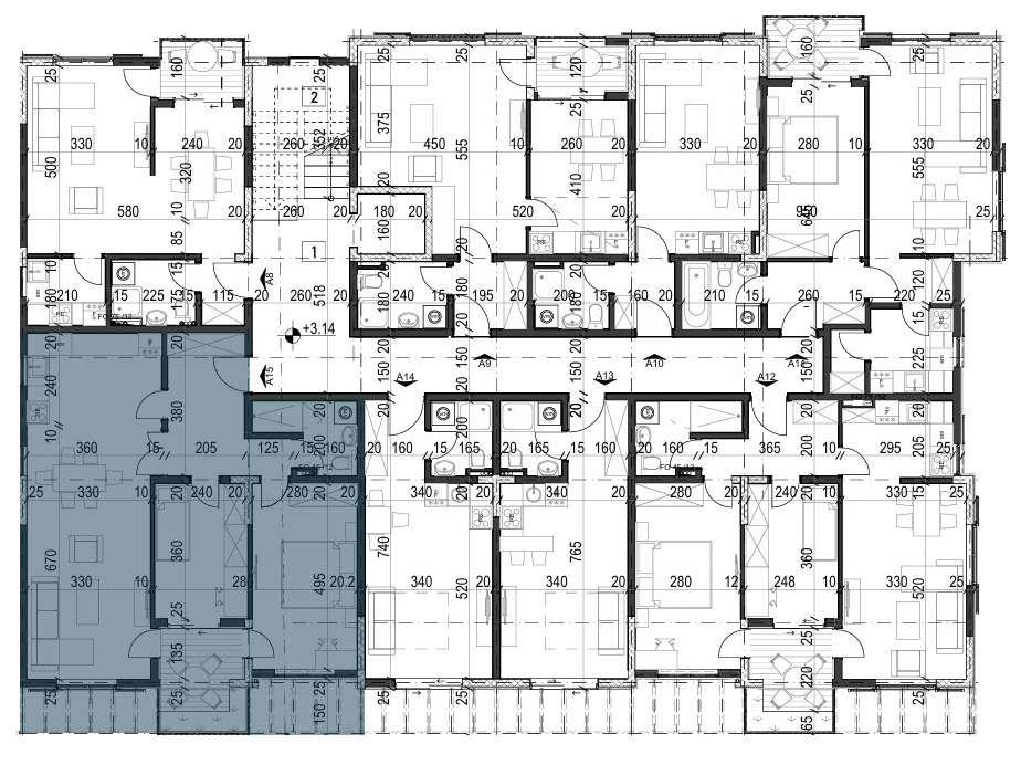 Palazzo Jaz - Dvosoban Apartman Površine 71,44m²- #A15 5