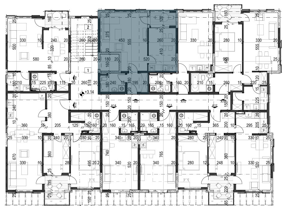 Palazzo Jaz - Jednosoban Apartman Površine 43,06m²- #A9 43