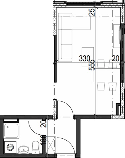 Palazzo Jaz - Studio Apartman Površine 25,50m²- #A18 45