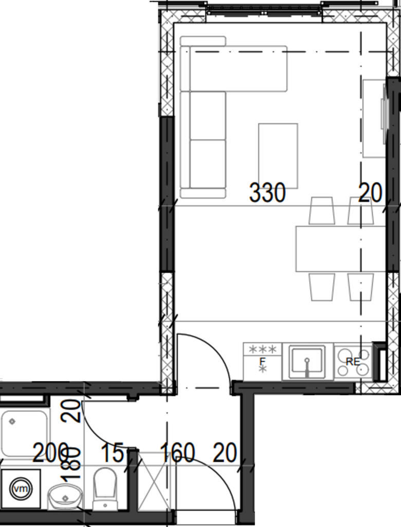 Palazzo Jaz - Studio Apartman Površine 25,50m²- #A10 45