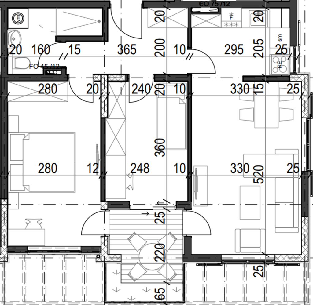 Palazzo Jaz - Dvosoban Apartman Površine 60,69m²- #A12 45