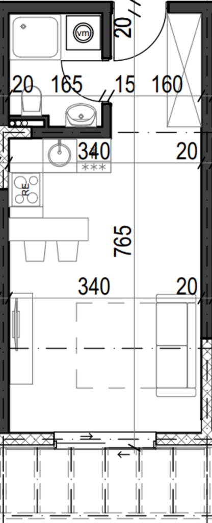 Palazzo Jaz - Studio Apartman Površine 25,50m²- #A14 45