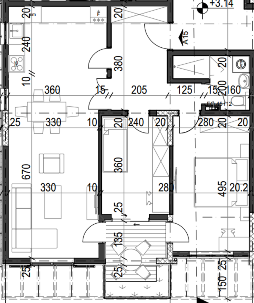 Palazzo Jaz - Dvosoban Apartman Površine 71,44m²- #A15 7