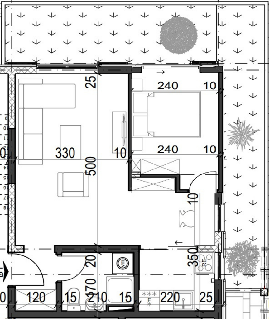 Palazzo Jaz - Jednosoban Apartman Površine 37,76m²- #B1 45