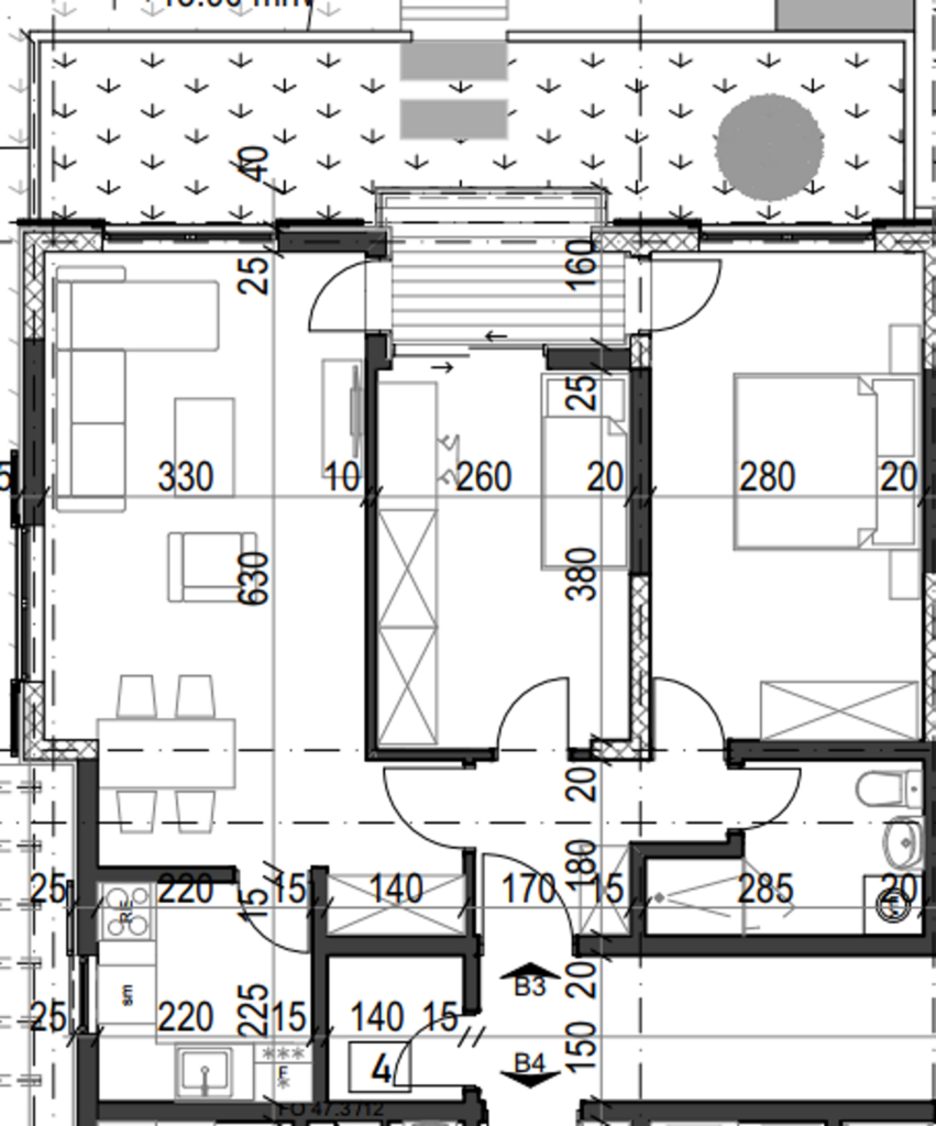 Palazzo Jaz - Dvosoban Apartman Površine 62,79m²- #B3 45