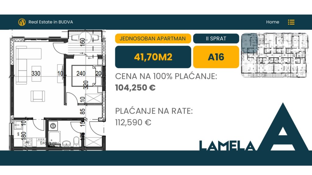 Palazzo Jaz - Jednosoban Apartman Površine 41,70m²- #A16 2 Palazzo Jaz - Jednosoban Apartman Površine 41,70m²- #A16 1