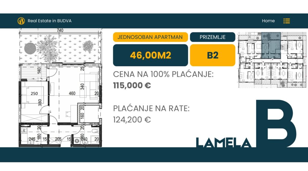 Palazzo Jaz - Jednosoban Apartman Površine 46m²- #B2 1