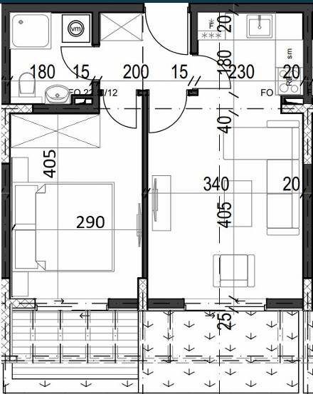 Palazzo Jaz - Jednosoban Apartman Površine 38,16m²- #B5 45