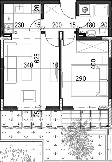 Palazzo Jaz - Jednosoban Apartman Površine 38,16m²- #B6 37