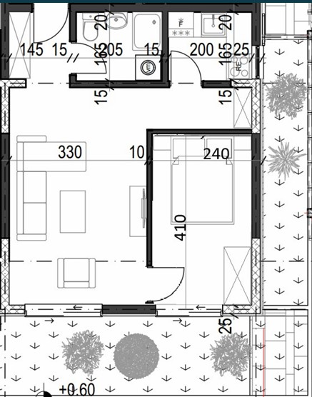 Palazzo Jaz - Jednosoban Apartman Površine 38,76m²- #B7 7