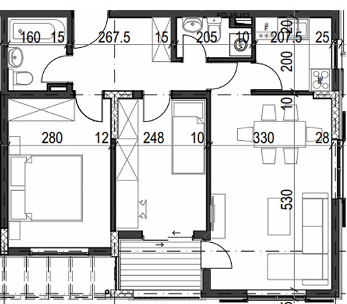 Palazzo Jaz - Dvosoban Apartman Površine 58m²- #B9 37