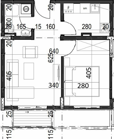 Palazzo Jaz - Jednosoban Apartman Površine 40,83m²- #B16 37