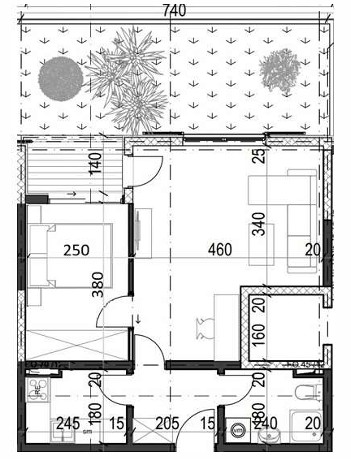 Palazzo Jaz - Jednosoban Apartman Površine 46m²- #B2 45