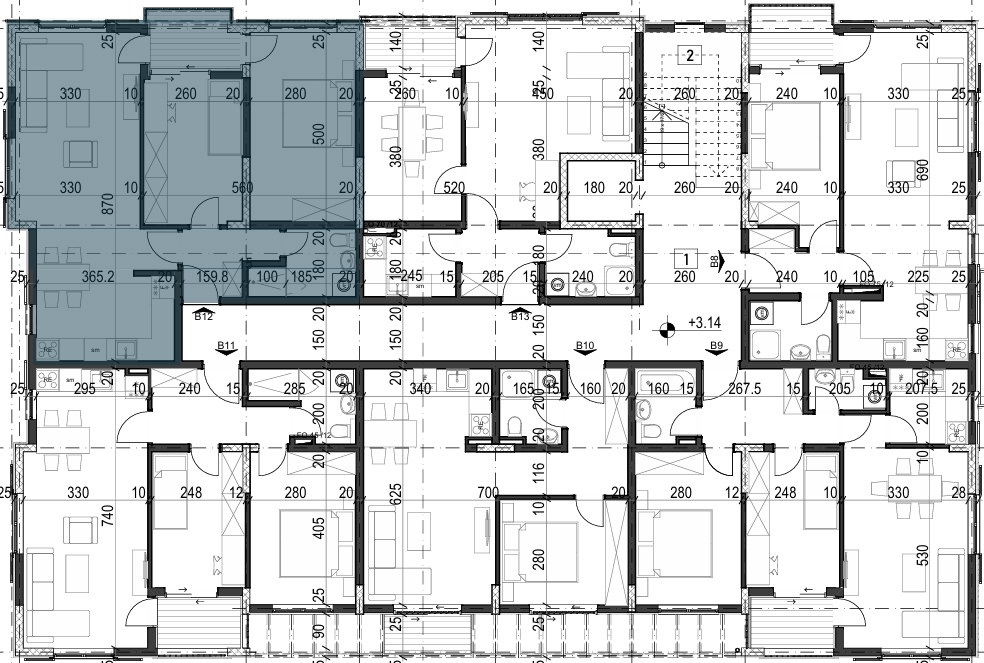 Palazzo Jaz - Dvosoban Apartman Površine 65,47m²- #B12 35