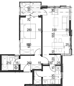 Palazzo Jaz - Jednosoban Apartman Površine 52,05m²- #A11 45