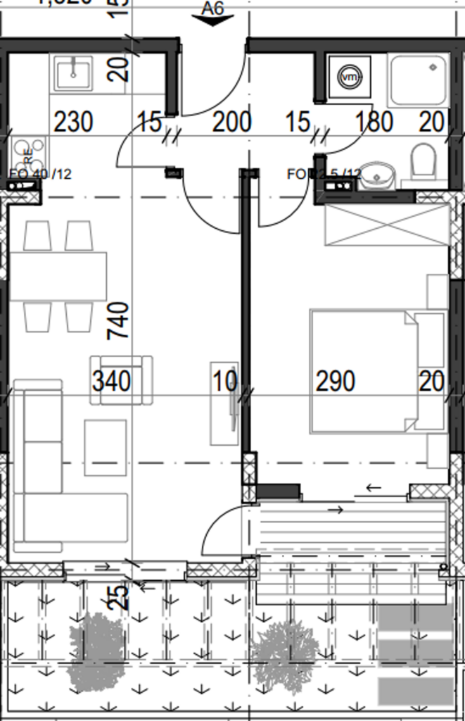 Palazzo Jaz - Jednosoban Apartman Površine 46,08m²- #A6 45