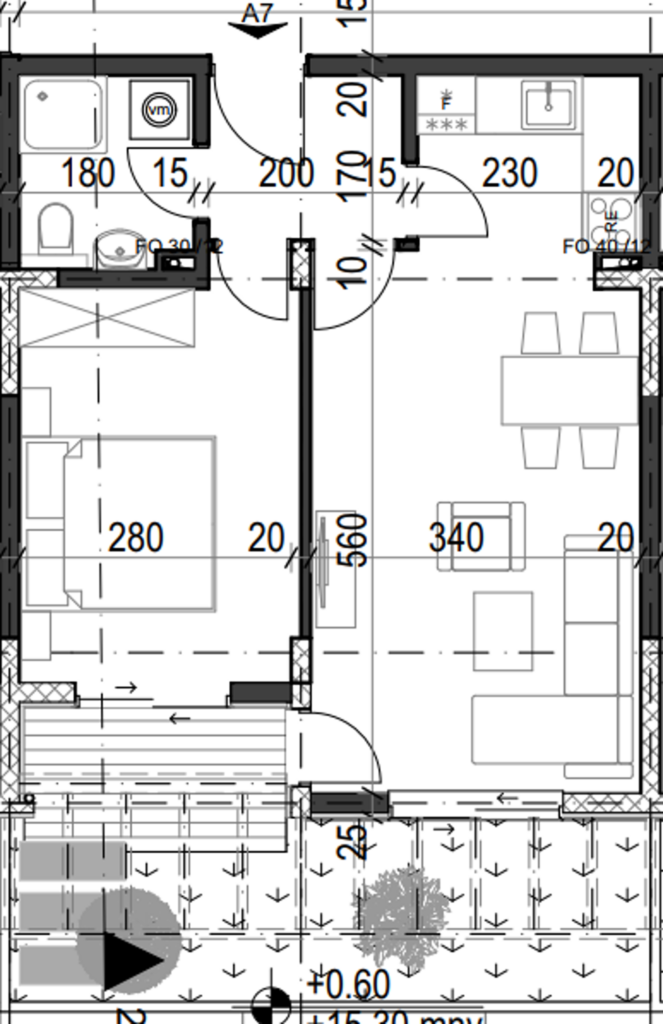 Palazzo Jaz - Jednosoban Apartman Površine 46,08m²- #A7 45