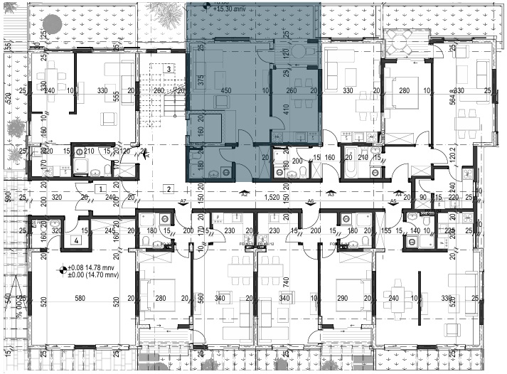 Palazzo Jaz - Jednosoban Apartman Površine 43,06m² - #A2 43