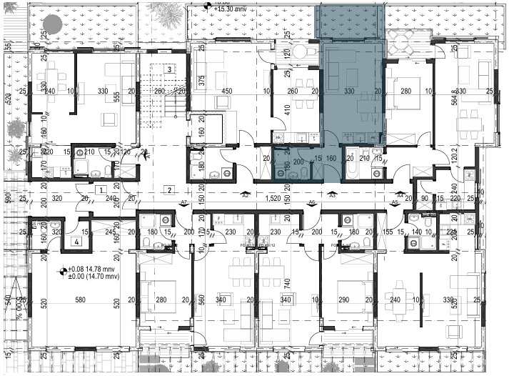 Palazzo Jaz - Studio Apartman Površine 25,50m²- #A3 43
