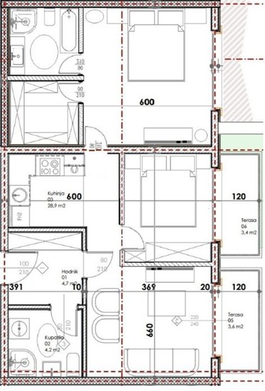 Montenegrina Residence - Apartman sa dve spavaće sobe - Terasa sa pogledom na more - #SU3-G1 59