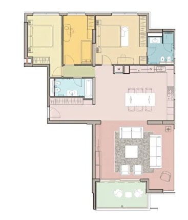 Prva linija Bečići - Useljivo - Apartman sa tri spavaće sobe - 136m2 - Pogled na more - PD-9 8 Prva linija Bečići - Useljivo - Apartman sa tri spavaće sobe - 136m2 - Pogled na more - PD-9 7