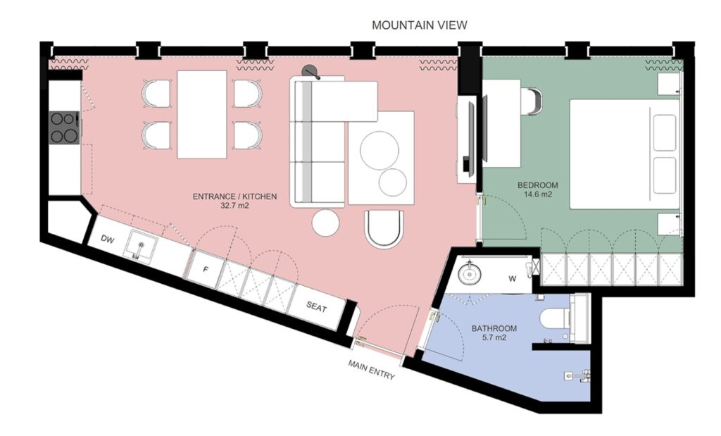 Prva linija Bečići - Novogradnja - Apartman sa jednom spavaćom sobom - 53m2 - Pogled na planinu - B838 14 Prva linija Bečići - Novogradnja - Apartman sa jednom spavaćom sobom - 53m2 - Pogled na planinu - B838 13