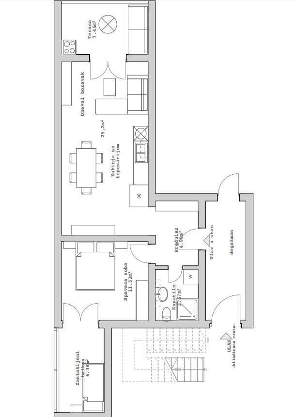 Budva - Jednosoban stan - 51m2 - 4. sprat - Useljivo 2 Budva - Jednosoban stan - 51m2 - 4. sprat - Useljivo 1
