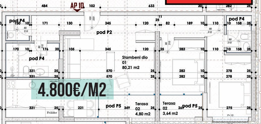 Budva - Stanovi na prodaju - Dvosoban stan - 88.65m2 - 1. sprat - #AP10 1